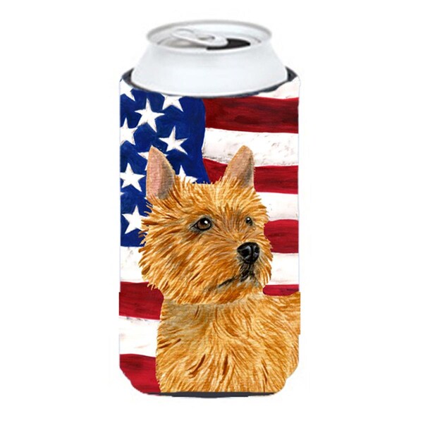 Carolines Treasures Usa American Flag With Norwich Terrier Tall Boy   Hugger - 22 To 24 oz. - SS4026TBC