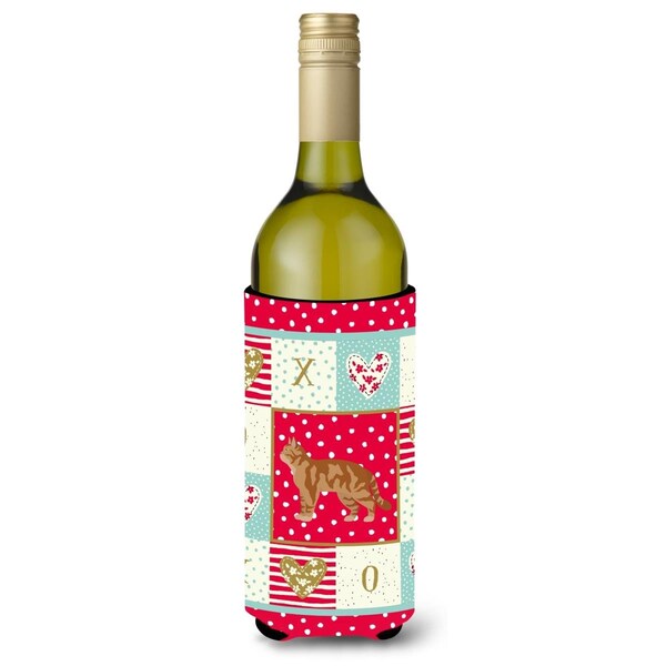 Carolines Treasures 24 oz American Wirehair No.2 Cat Love Wine Bottle Hugger - CK5551LITERK