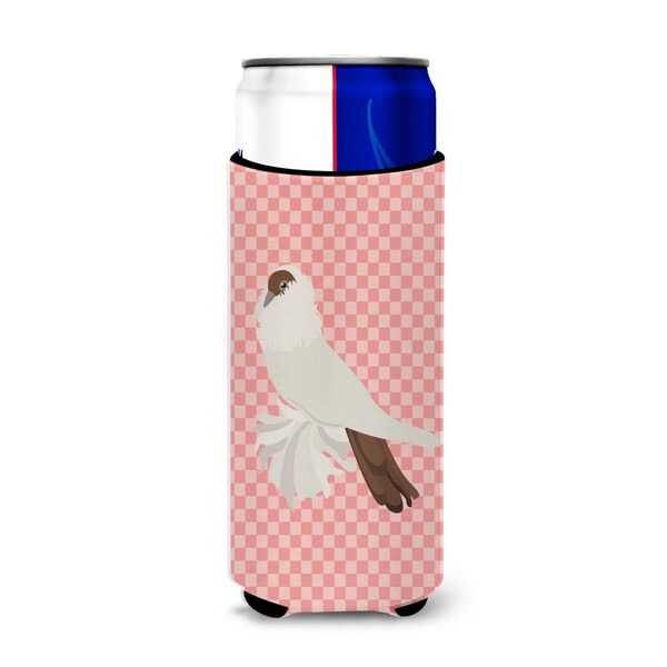 Carolines Treasures German Helmet Pigeon Pink Check Michelob Ultra Hugger for Slim Cans - BB7944MUK