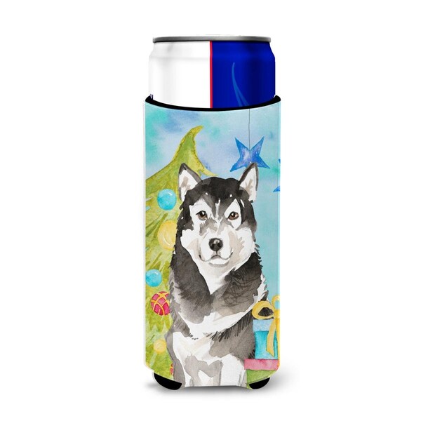 Carolines Treasures Christmas Tree Alaskan Malamute Michelob Ultra Hugger for Slim Cans - CK1872MUK