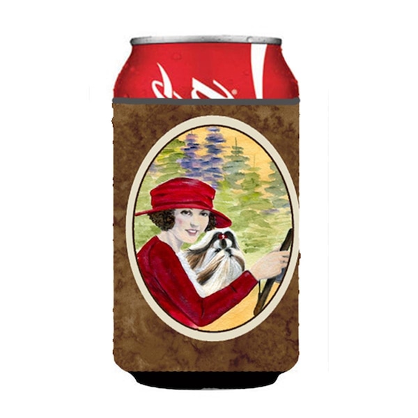 Carolines Treasures Lady Driving With Her Shih Tzu Can Or bottle sleeve Hugger - 12 oz. - SS8539CC