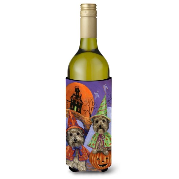 Carolines Treasures 24 oz Yorkie Halloween Haunted House Wine Bottle Hugger - PPP3241LITERK