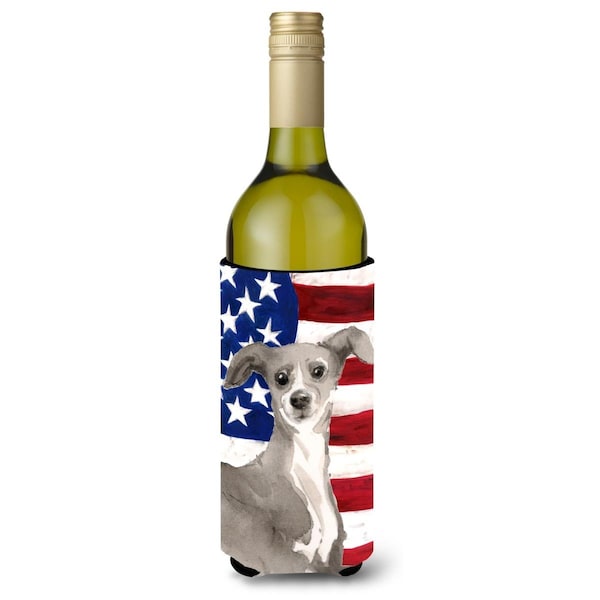 Carolines Treasures Italian Greyhound Patriotic Wine Bottle Beverge Insulator Hugger - BB9387LITERK