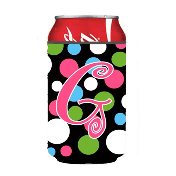 Carolines Treasures Letter G Initial Monogram - Polkadots And Pink Can Or Bottle  Hugger - CJ1038-GCC