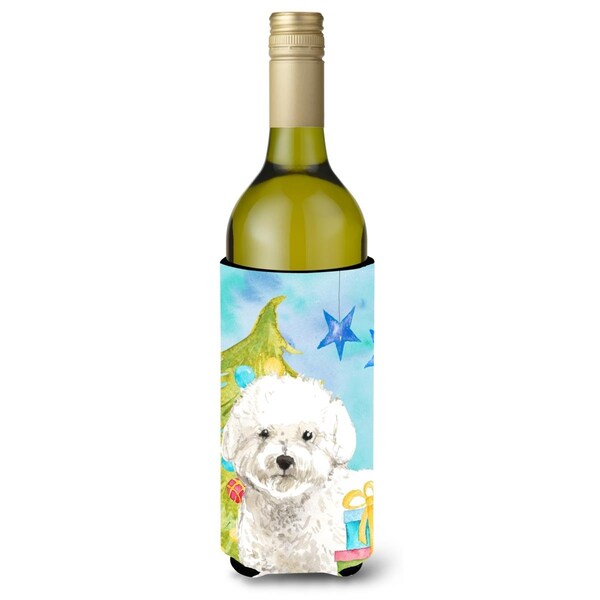 Carolines Treasures Christmas Tree Bichon Frise Wine Bottle Beverge Insulator Hugger - CK1888LITERK