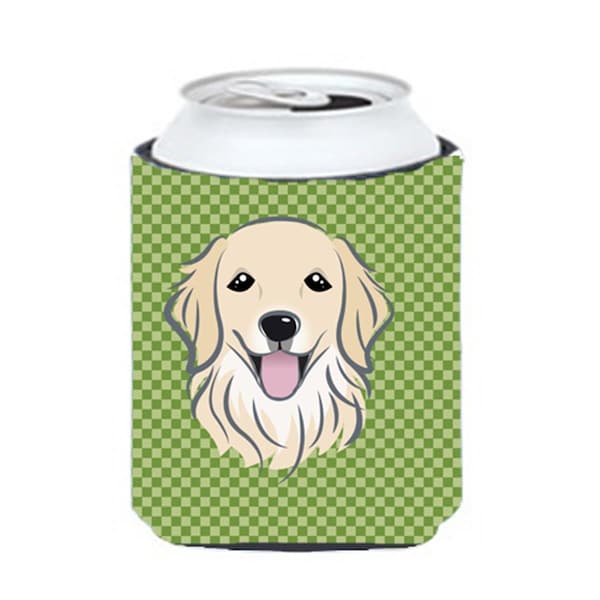 Carolines Treasures Green Checkered Golden Retriever Can or Bottle Hugger - BB1137CC