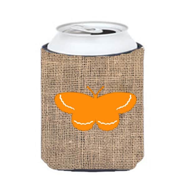 Carolines Treasures Butterfly Burlap and Orange Can or Bottle  Hugger - BB1040-BL-OR-CC