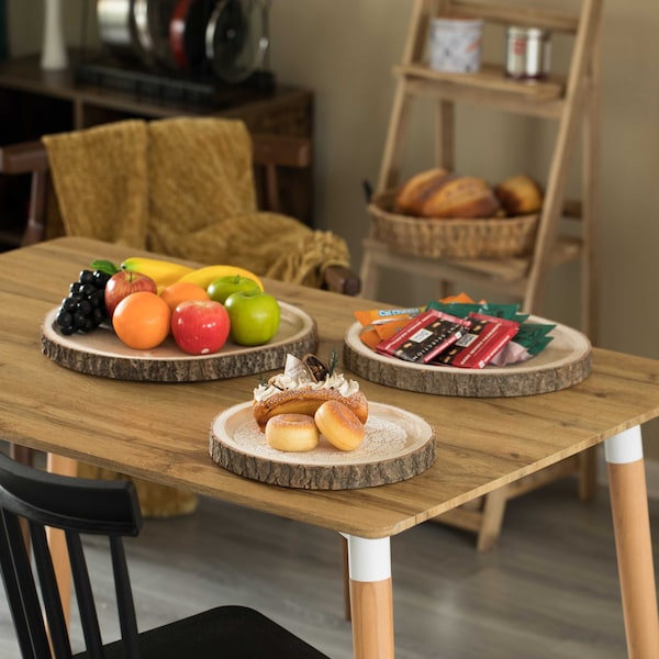 Vintiquewise Natural Wooden Bark Round Slice 14 inch Tray, Rustic Table Charger Centerpiece - QI004388.14