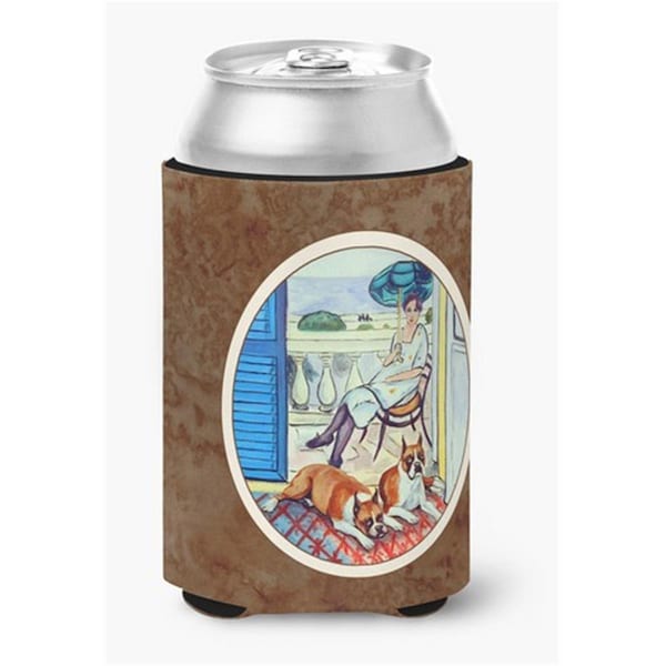 Carolines Treasures Lady with Her Boxer Can or Bottle Hugger - 7068CC