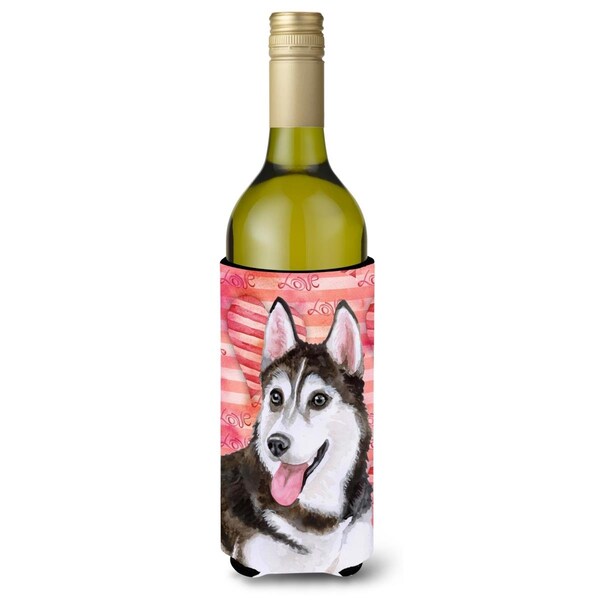 Carolines Treasures Siberian Husky No 2 Love Wine Bottle Beverge Insulator Hugger - BB9799LITERK
