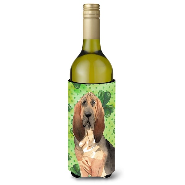 Carolines Treasures Shamrocks Bloodhound Wine Bottle Beverge Insulator Hugger - CK1813LITERK