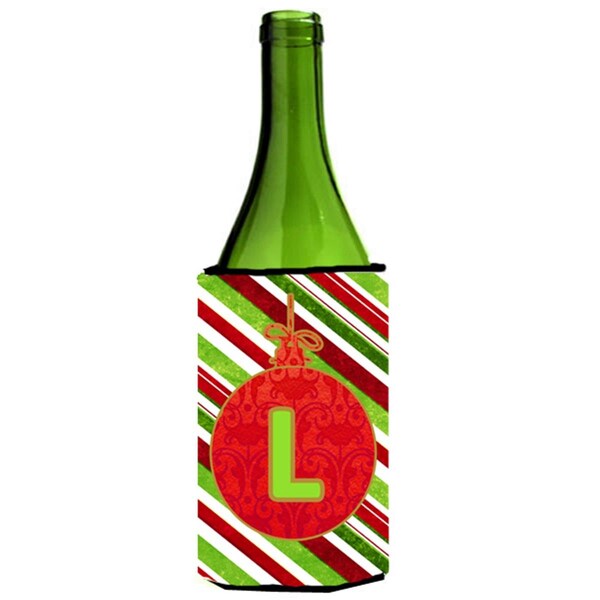 Carolines Treasures Christmas Ornament Holiday Initial Letter L Wine Bottle  Hugger - CJ1039-LLITERK