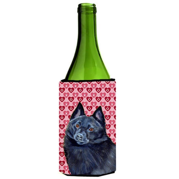 Carolines Treasures Schipperke Hearts Love And Valentines Day Portrait Wine bottle sleeve Hugger - 24 oz. - LH9159LITERK