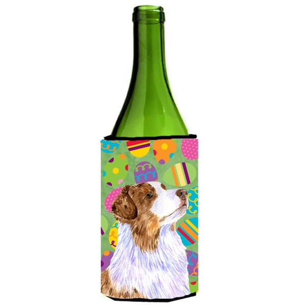 Carolines Treasures Australian Shepherd Easter Eggtravaganza Wine Bottle  Hugger - 24 oz. - LH9408LITERK