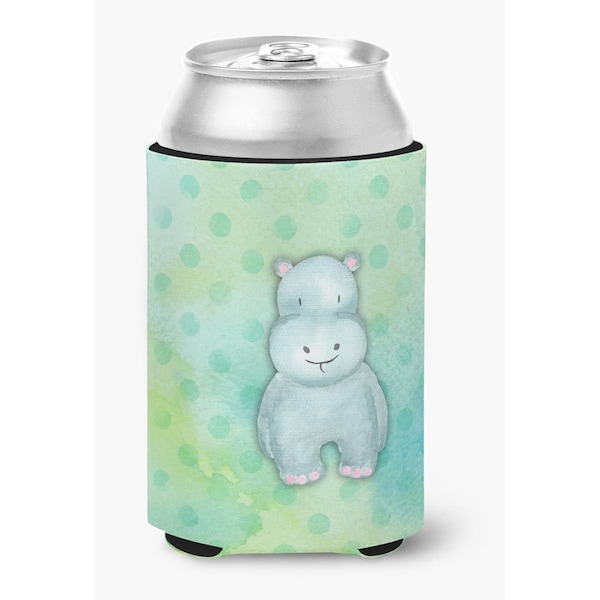 Carolines Treasures Polkadot Hippopotamus Watercolor Can or Bottle Hugger - BB7389CC