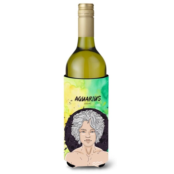 Carolines Treasures Aquarius Zodiac Sign Wine Bottle Beverge Insulator Hugger - BB7315LITERK