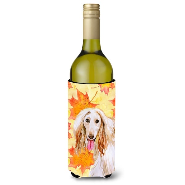 Carolines Treasures Afghan Hound Fall Wine Bottle Beverge Insulator Hugger - BB9963LITERK