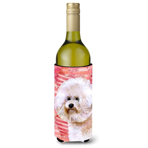 Carolines Treasures Bichon Frise No 2 Love Wine Bottle Beverge Insulator Hugger - BB9792LITERK