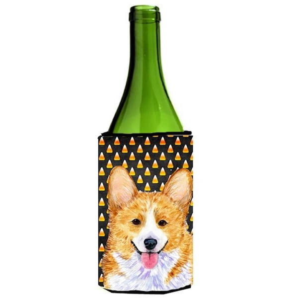 Carolines Treasures Corgi Candy Corn Halloween Portrait Wine bottle sleeve Hugger - 24 Oz. - SS4279LITERK