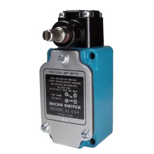 Interruptor de límite Honeywell, Sin palanca, Rotativo, 1NC/1NO, 10A @ 480V CA, Ubicación del actuador: Lateral - 1LS9