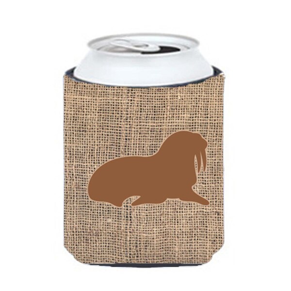 Carolines Treasures Walrus Burlap And Brown Can Or Bottle  Hugger - BB1017-BL-BN-CC