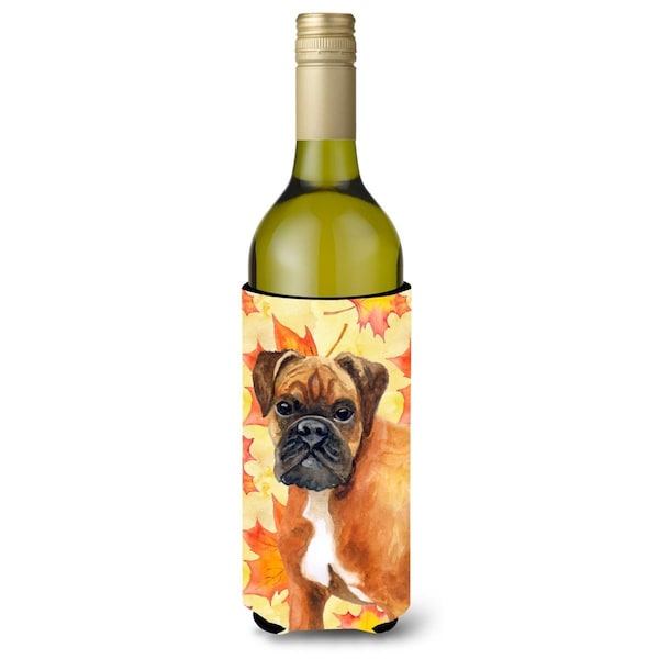 Carolines Treasures German Boxer Fall Wine Bottle Beverge Insulator Hugger - BB9901LITERK