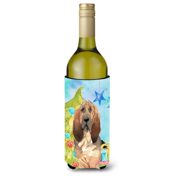 Carolines Treasures Christmas Tree Bloodhound Wine Bottle Beverge Insulator Hugger - CK1887LITERK