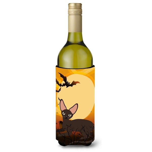 Carolines Treasures Halloween Peterbald Cat Wine Bottle Beverge Insulator Hugger - BB4451LITERK