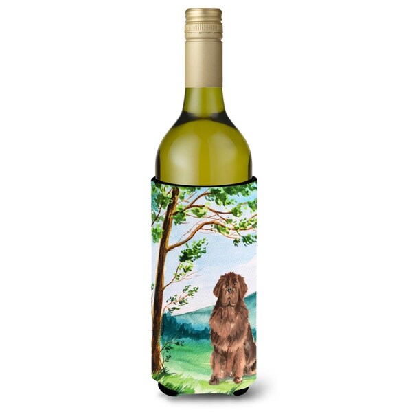 Carolines Treasures Under the Tree Newfoundland Wine Bottle Beverage Insulator Hugger - CK2563LITERK