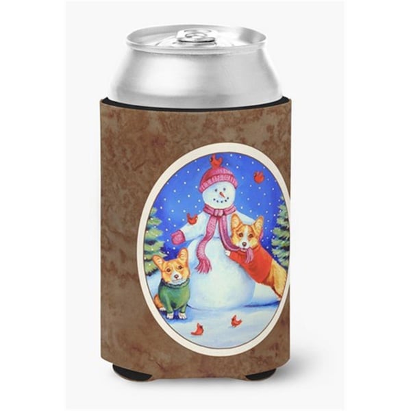 Carolines Treasures Snowman with Corgi Can or Bottle Hugger - 7048CC