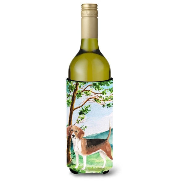 Carolines Treasures Under the Tree Beagle Wine Bottle Beverage Insulator Hugger - CK2029LITERK