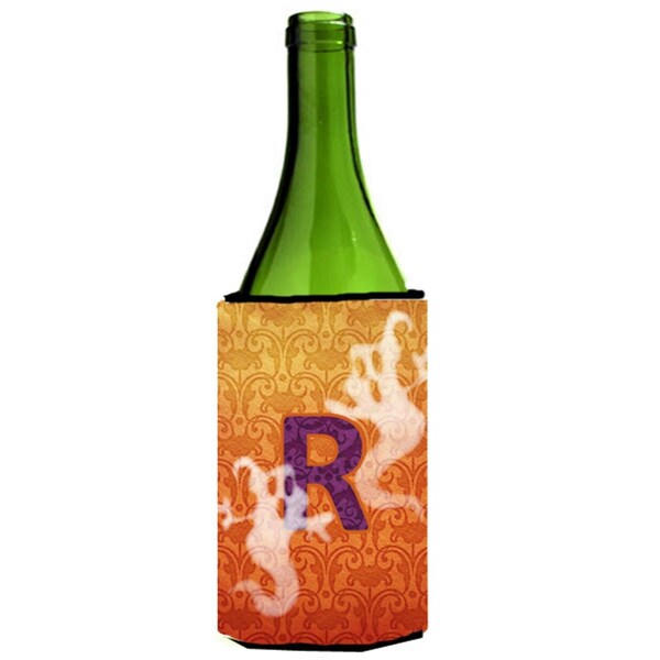Carolines Treasures Halloween Ghosts Monogram Initial Letter R Wine Bottle Hugger - CJ1040-RLITERK