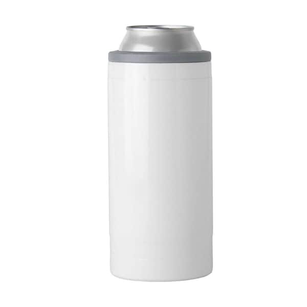 Logo Chair Plain White Slim Coozie - 001-782-WHT