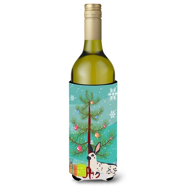 Carolines Treasures English Spot Rabbit Christmas Wine Bottle Beverge Insulator Hugger - BB9328LITERK