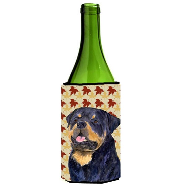 Carolines Treasures Rottweiler Fall Leaves Portrait Wine Bottle  Hugger - 24 oz. - SS4332LITERK