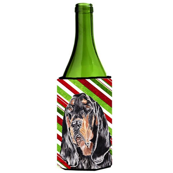 Carolines Treasures Coonhound Candy Cane Christmas Wine bottle sleeve Hugger - 24 oz. - SC9609LITERK