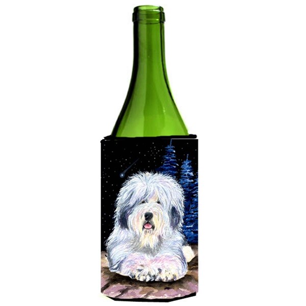 Carolines Treasures Starry Night Old English Sheepdog Wine bottle sleeve Hugger 24 oz. - SS8443LITERK
