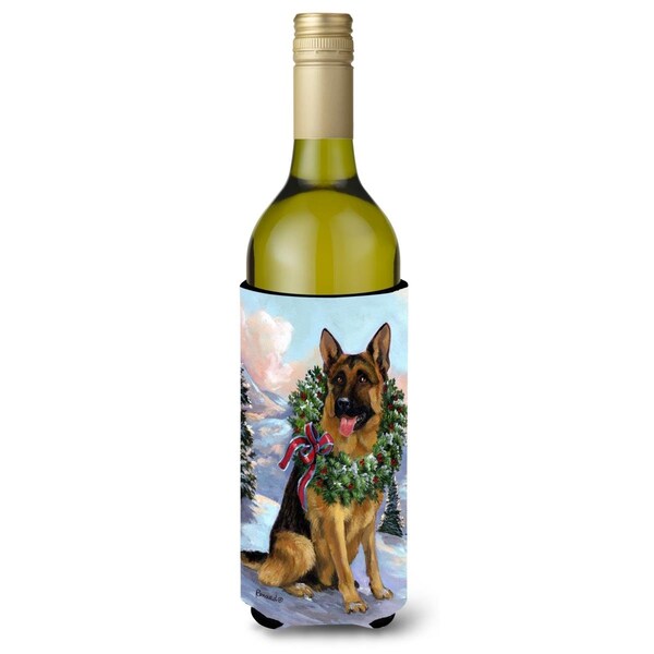 Carolines Treasures 24 oz German Shepherd Christmas Honor Wine Bottle Hugger - PPP3098LITERK
