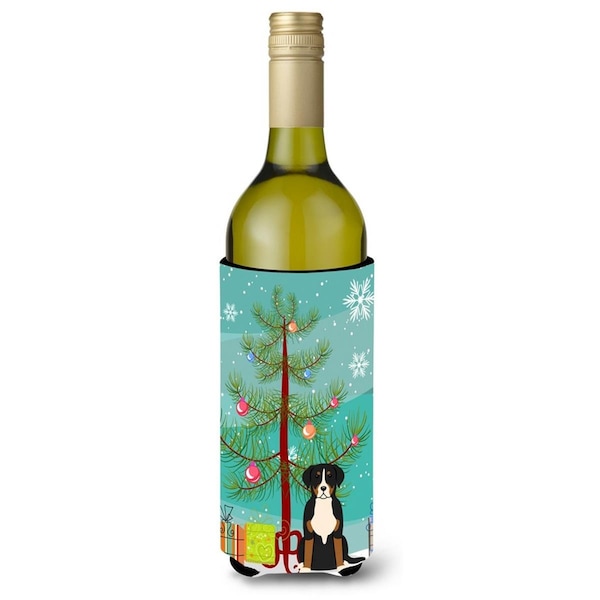 Carolines Treasures Merry Christmas Tree Greater Swiss Mountain Dog Wine Bottle Beverge Insulator Hugger - BB4162LITERK