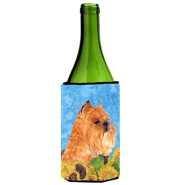 Carolines Treasures Brussels Griffon In Summer Flowers Wine bottle sleeve Hugger - 24 oz. - SS4127LITERK