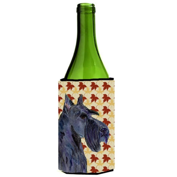 Carolines Treasures Scottish Terrier Fall Leaves Portrait Wine Bottle   Hugger - 24 oz. - SS4327LITERK