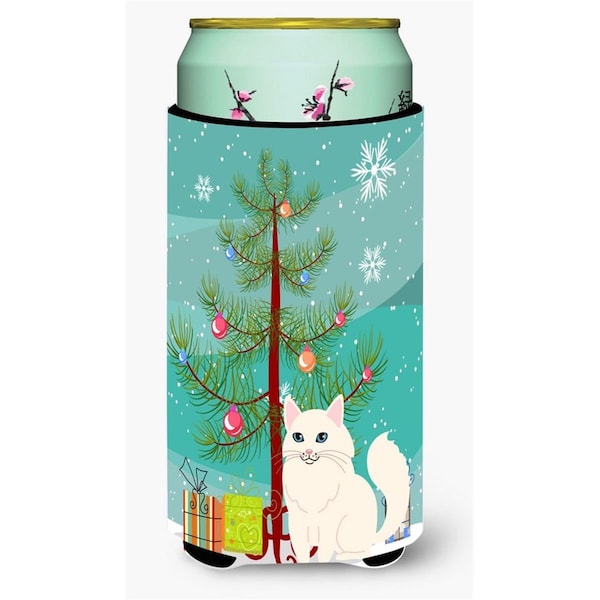 Carolines Treasures Turkish Angora Cat Merry Christmas Tree Tall Boy Beverage Insulator Hugger - BB4413TBC