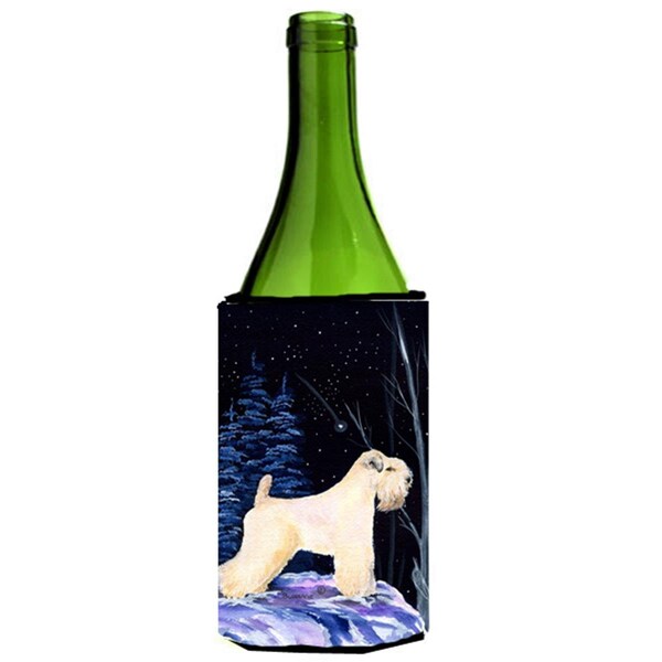 Carolines Treasures Starry Night Wheaten Terrier Soft Coated Wine bottle sleeve Hugger - SS8386LITERK