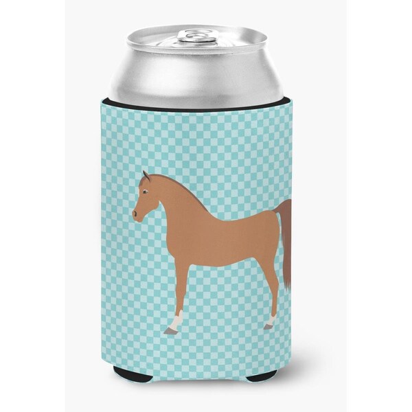 Carolines Treasures Arabian Horse Blue Check Can or Bottle Hugger - BB8085CC