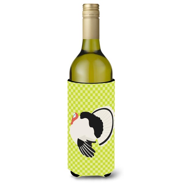 Carolines Treasures Royal Palm Turkey Green Wine Bottle Beverge Insulator Hugger - BB7814LITERK