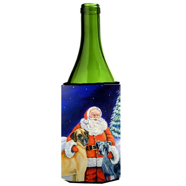 Carolines Treasures Santa Claus With Great Dane Wine bottle sleeve Hugger - 7232LITERK