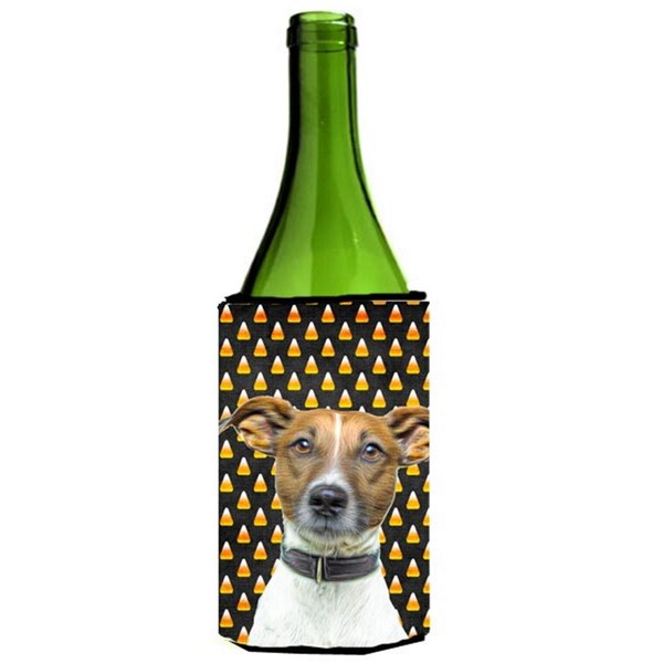 Carolines Treasures Candy Corn Halloween Jack Russell Terrier Wine bottle sleeve Hugger - KJ1211LITERK