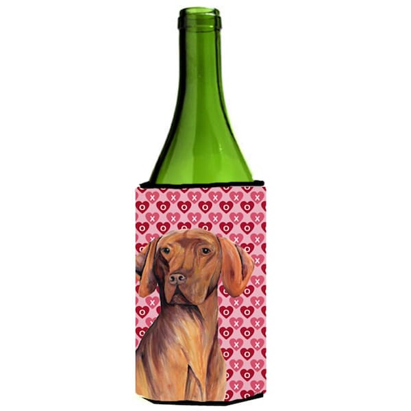 Carolines Treasures Vizsla Hearts Valentines Day Portrait Wine bottle sleeve Hugger - SC9261LITERK