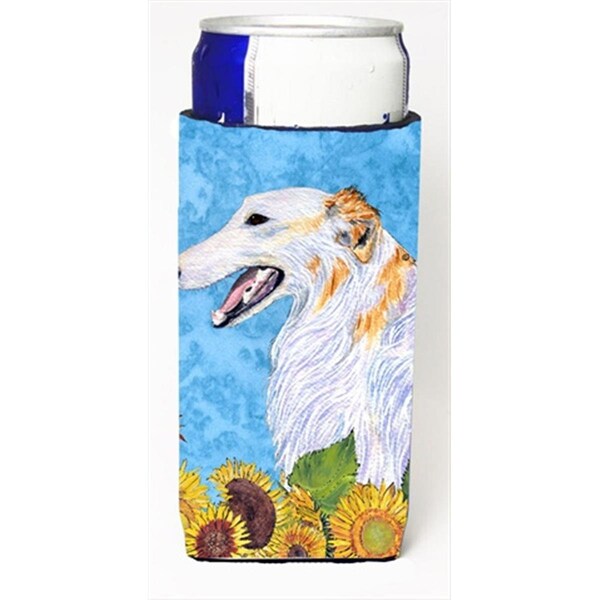 Carolines Treasures Borzoi In Summer Flowers Michelob Ultra bottle sleeves For Slim Cans - 12 Oz. - SS4244MUK