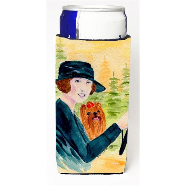 Carolines Treasures Lady Driving With Her Yorkie Michelob Ultra bottle sleeves For Slim Cans - 12 oz. - SS8550MUK